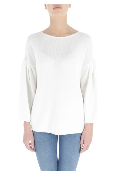 Пуловер Westona | Loose fit | с добавка коприна BOSS ORANGE бял