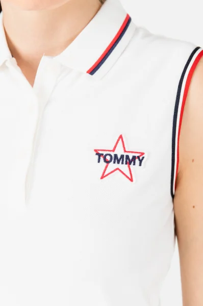 Поло/тениска с яка | Regular Fit Tommy Jeans бял