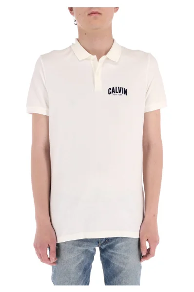 Поло/тениска с яка | Slim Fit | Pique CALVIN KLEIN JEANS бял