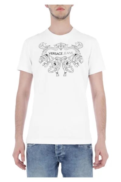 Тениска | Slim Fit Versace Jeans бял