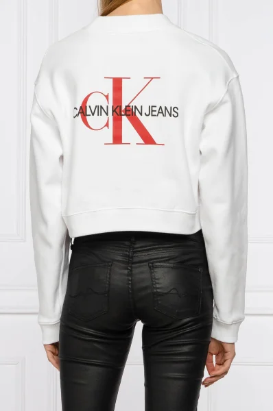 Суитчър/блуза MONOGRAM | Cropped Fit CALVIN KLEIN JEANS бял