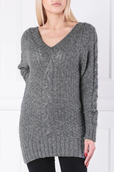 Пуловер | Regular Fit | с добавка вълна GUESS сив