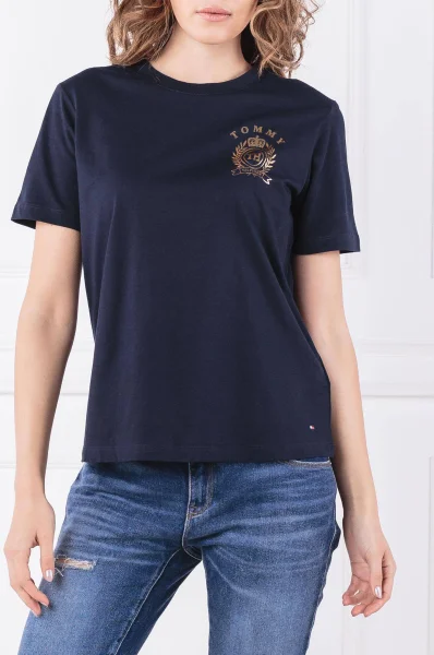 Тениска MINA C-NK TEE SS | Regular Fit Tommy Hilfiger тъмносин