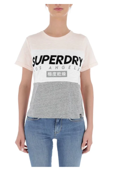 Тениска LA BOXY | Regular Fit Superdry розов