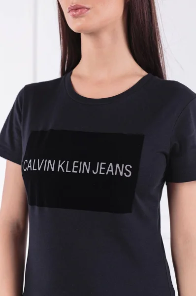 Тениска INSTITUTIONAL FLOCK | Regular Fit CALVIN KLEIN JEANS черен