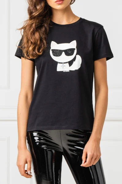 Тениска IKONIK CHOUPETTE | Regular Fit Karl Lagerfeld черен