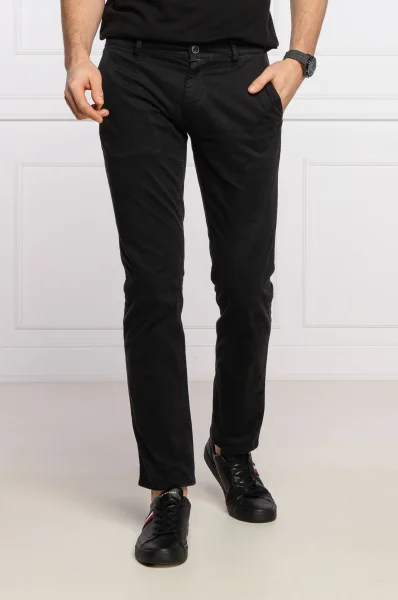 панталон chino schino | slim fit BOSS ORANGE черен