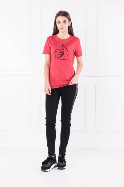 Тениска Temotive | Regular Fit BOSS ORANGE червен