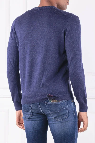 Пуловер | Regular Fit | с добавка коприна Hackett London тъмносин