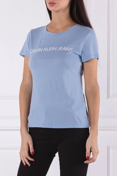 Тениска INSTITUTIONAL LOGO | Regular Fit | Regular Fit CALVIN KLEIN JEANS небесносин