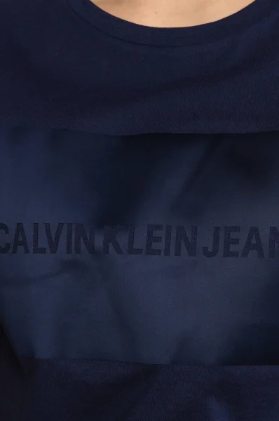 Тениска INSTITUTIONAL SATIN | Regular Fit CALVIN KLEIN JEANS тъмносин