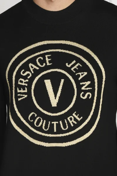 Вълнен пуловер | Slim Fit Versace Jeans Couture черен