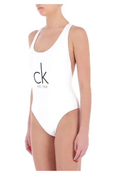 Бански костюм CHEEKY RACER Calvin Klein Swimwear бял