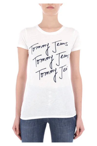 Тениска Clean | Slim Fit Tommy Jeans бял