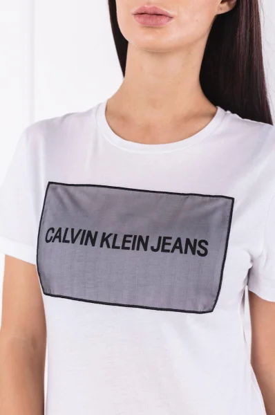 Тениска INSTITUTIONAL | Slim Fit CALVIN KLEIN JEANS бял