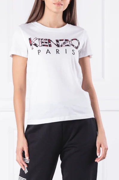 Тениска Leopard print | Classic fit Kenzo бял