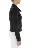 Кожено яке lobina | Regular Fit HUGO черен