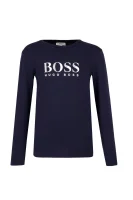 Блуза с дълъг ръкав | Regular Fit BOSS Kidswear тъмносин