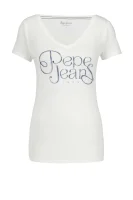 Тениска PEPA | Slim Fit Pepe Jeans London кремав
