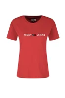 Тениска Boxy clean logo Tommy Jeans червен
