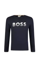 Блуза с дълъг ръкав | Regular Fit BOSS Kidswear тъмносин