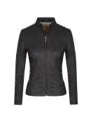 Leather jacket Janabelle 3 BOSS ORANGE черен