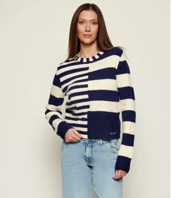 Пуловер JERS_MALMOE Desigual | тъмносин с добавка вълна 25WWJF17