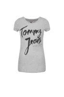 Тениска Script | Slim Fit Tommy Jeans сив