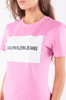 Тениска box logo | Regular Fit CALVIN KLEIN JEANS розов