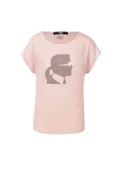 T-shirt Rhinestone Head Karl Lagerfeld пудренорозов