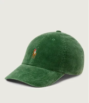 Кадифена бейзболна шапка с добавка кожа POLO RALPH LAUREN | зелен 710847175