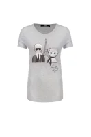 T-Shirt Karl & Choupette in Paris Karl Lagerfeld сив