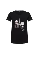 T-shirt Karl & Choupette in Paris Karl Lagerfeld черен