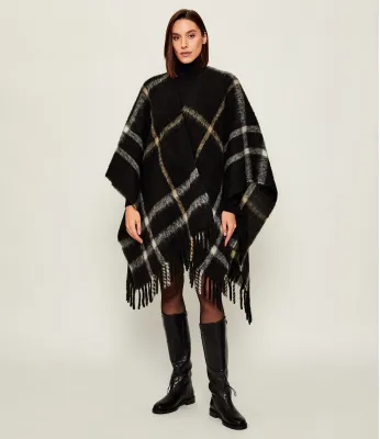 Вълнено пончо Woolrich | черен Oversize fit CFWWAC2015FRUT5146