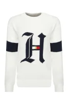 Пуловер Lewis Hamilton Graphic | Oversize fit Tommy Hilfiger бял